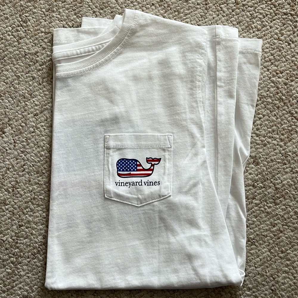 Vineyard Vines American Flag Pocket Tee